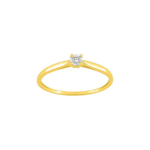 Bague Femme - Or 9 Carats - Diamant 0.030 Carats