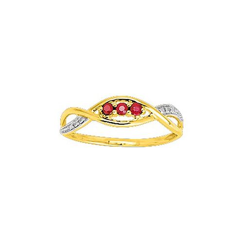 Bague Femme - Rubis - Or 9 Carats