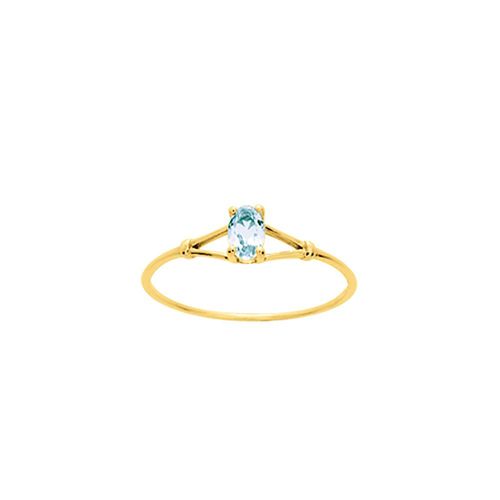 Bague Femme - Aigue Marine - Or 9 Carats