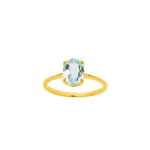 Bague Femme - Aigue Marine - Or 9 Carats