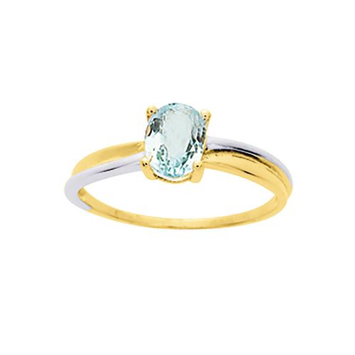 Bague Femme - Aigue Marine - Or 9 Carats