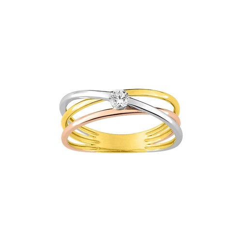 Bague Femme - 3 Ors - Oxyde De Zirconium - Or 9 Carats
