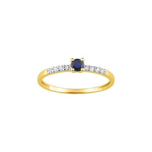 Bague Femme - Saphir - Oxyde De Zirconium - Or 9 Carats