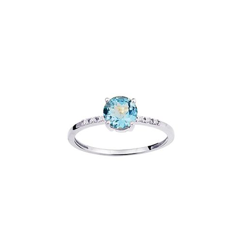 Bague Femme - Topaze - Oxyde De Zirconium - Or 9 Carats