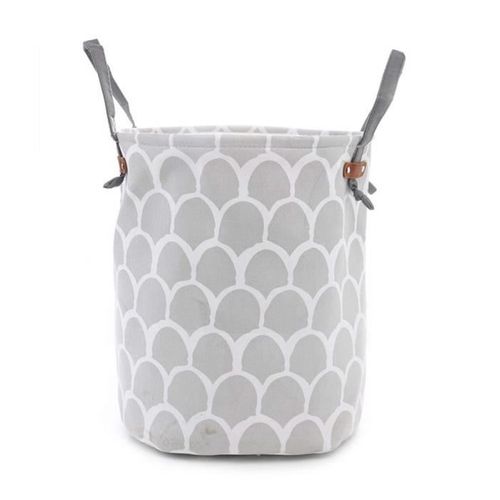 Mod . Barils De Stockage En Coton Spot Gris Seau À Linge Sac De Rangement Boîte De Rangement Avec Poignees Pour Vêtem