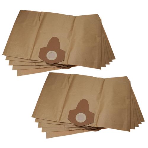 vhbw 10x Sacs compatible avec Parkside PNTS 1500 B3 IAN 104474, PNTS 1500 B3 IAN 275083 aspirateur - papier, 38,5cm x 26cm marron