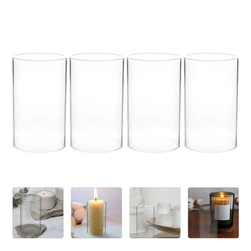 Abat Jour En Verre, 4 Pièces, Tasse Aromatique Transparente Simple, Couvercle Décoratif En Verre