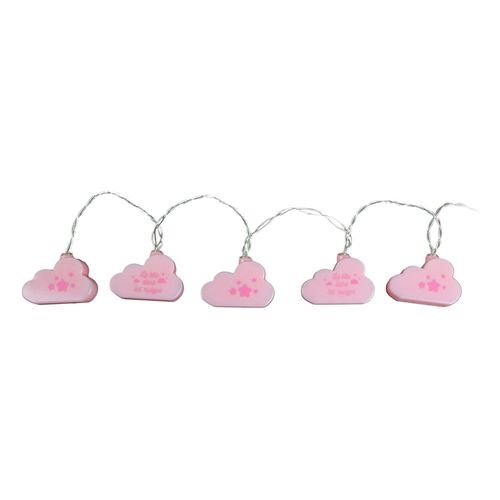 Guirlande Lumineuse Enfant Nuage - L. 165 Cm - Rose
