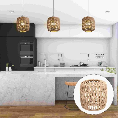 Abat Jour Suspendu Tissé À La Main, Imitation Corde De Chanvre, Pour Hôtel, 1 Pièce