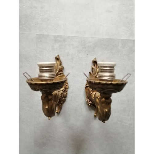 Appliques En Laiton Doré Lot De 2