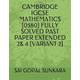 Cambridge Igcse Mathematics Fully Solved Past Paper Extended Variant Rakuten