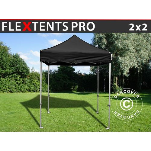 Tente Pliante Chapiteau Pliable Tonnelle Pliante Barnum Pliant Flextents Pro 2x2m Noir