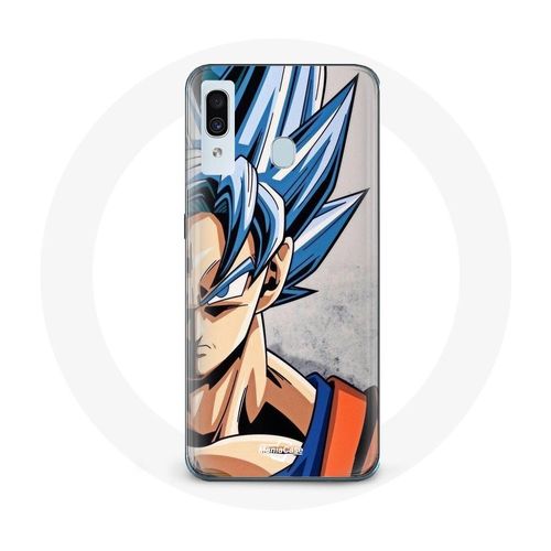 Coque Pour Samsung Galaxy A20e Anime Dragon Ball Goku Cheveux Bleu