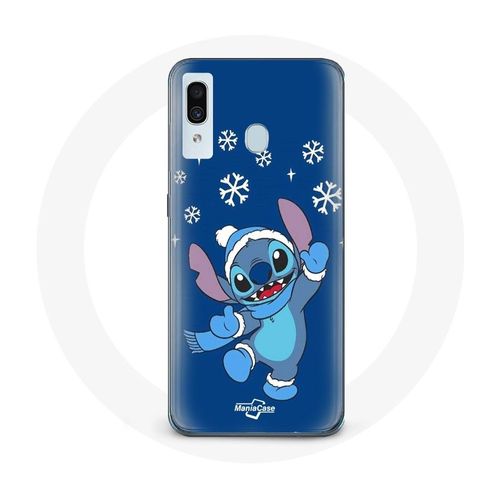 Coque Pour Samsung Galaxy A20e Stitch Neige Noël Bleu