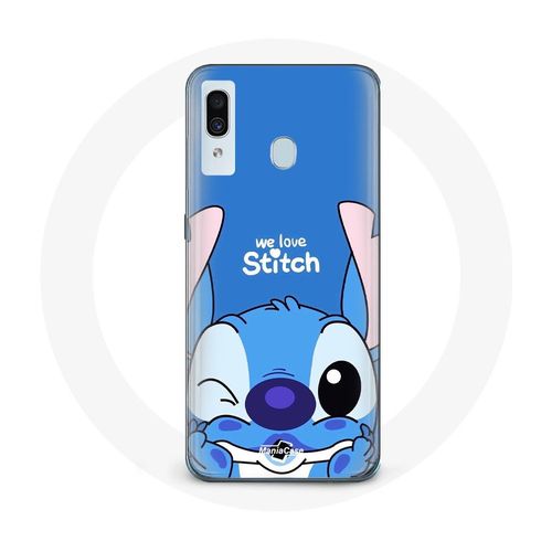 Coque Pour Samsung Galaxy A20e Stitch Mignon Fond Bleu