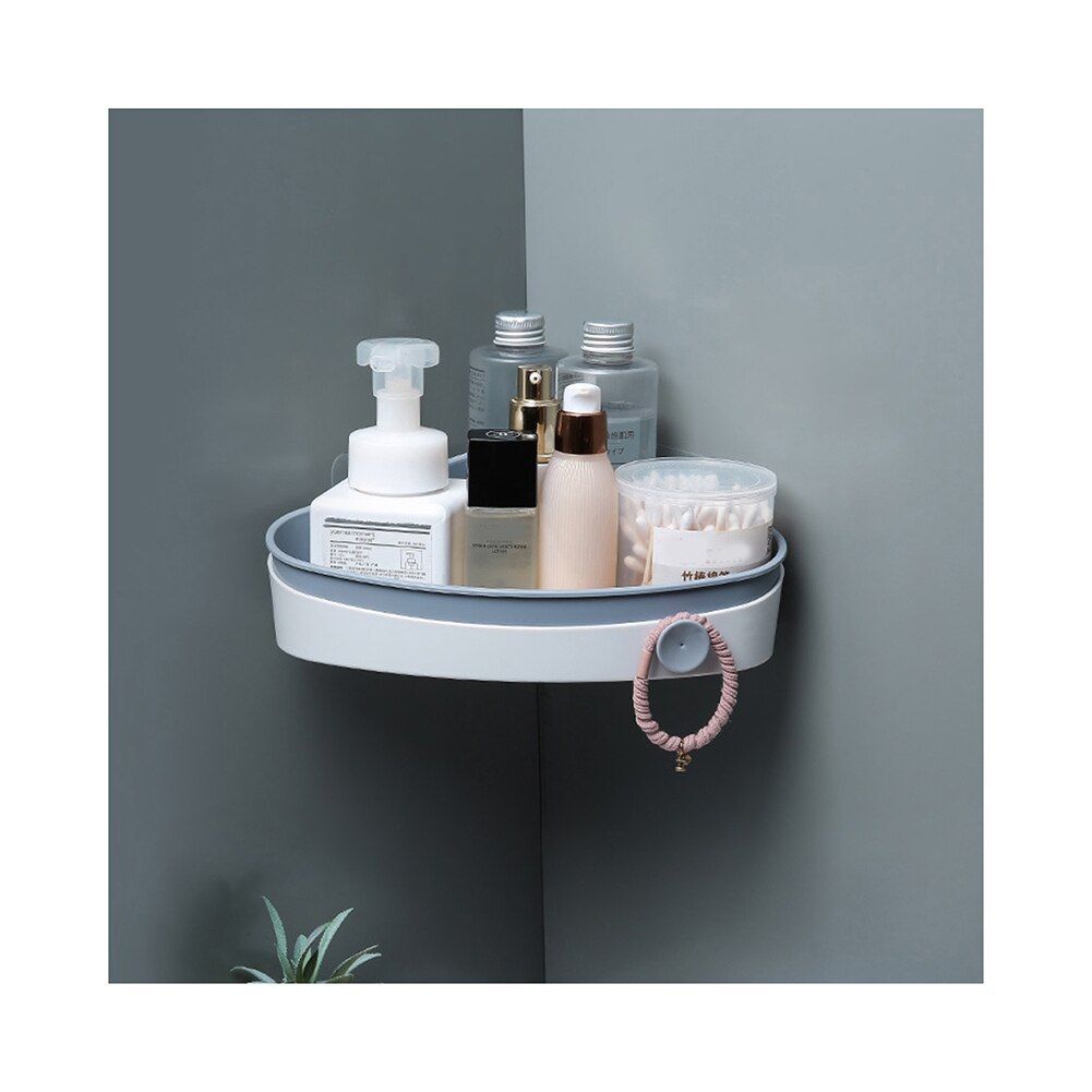 Boîte De Rangement Pour Salle De Bain Support De Rangement Couleur Contrastée Double Couche Suspension Murale Égouttoir À Savon Organisateur Nds