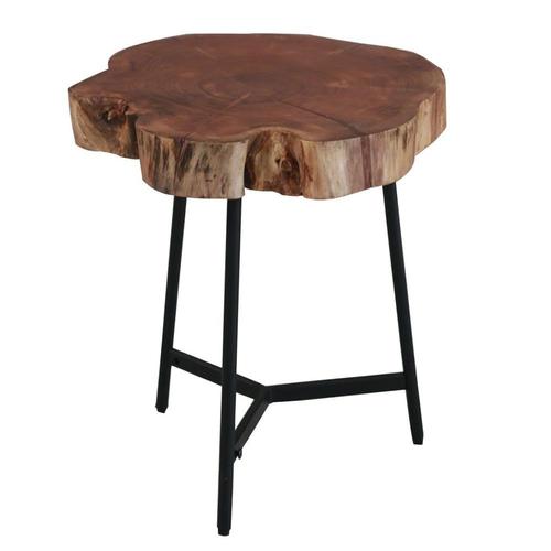 Chelsey Table Basse Industrielle Tronc D'arbre