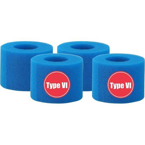 4pcs cartouches filtrantes de type VI pour pompe filtrante Bestway Spa - En mousse absorbant l'huile - Réutilisable - Lavable