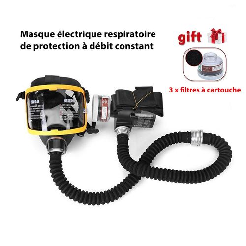 Kit Système Electrique Respiratoire à débit constant + 3x Filtre à cartouche - Système de respirateur à masque à gaz intégral alimenté en air à débit constant électrique, Fournitures de sécurité