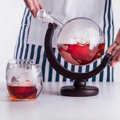 Distributeur De Verres À Vin En Cristal, Décanteur Globe Pour Le Whisky, Le Brandy Et La Vodka, 850ml, Distributeur Créatif De Vin Rouge, Décoration De La Maison