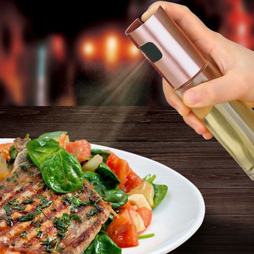 Bouteille D'huile De Cuisson En Acier Inoxydable, Buse De Barbecue En Verre Bouteille D'huile De Soja Condiment Eau Saucière Pulvérisateur De Gril