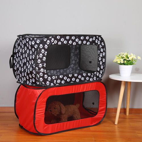 Tente Pliable Pour Animaux De Compagnie, Clôture Pour Chiens Et Chats, Cage Rectangulaire, Facile À Transporter, Facile À Utiliser, Disponible En Noir Et En Rouge
