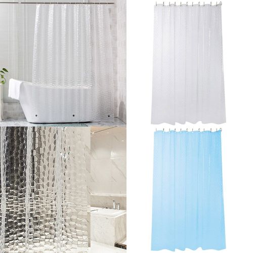 Rideau de douche blanc, imperméable, épais, résistant, pour la salle de bain, baignoire, Large, bleu