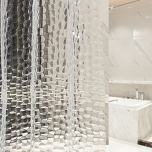 Rideaux de douche translucides, épais et résistant à l'eau, pour baignoire, Large et Large couverture de bain