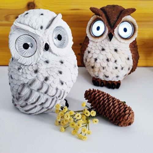 Lampe Solaire Led En Résine, Figurine De Hibou, Ornement, Éclairage D'extérieur, Imperméable, Pour La Maison, Le Jardin, Le Chemin, La Pelouse, La Cour