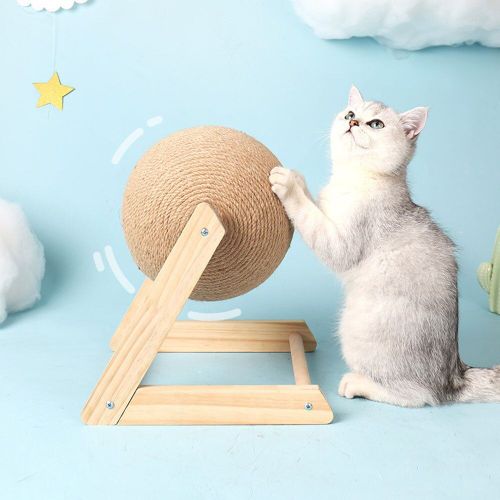 Boule À Gratter En Sisal Naturel Pour Chat, Grattoir À Ongles Pour Pattes De Chaton, Cadre D'escalade Pour Animaux De Compagnie, Outil De Support D'entraînement Pour Animaux