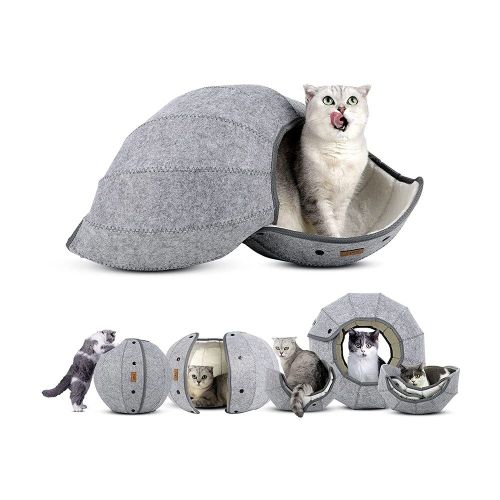 Boîte À Litière En Tissu Feutré Pour Chat, Pratique, Respirante, Pour Chaton, Tunnel, Jouet, Nid Semi-Fermé, Accessoires Pour Animaux De Compagnie