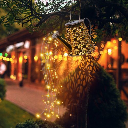 Lampe de paysage solaire en fer forgé, imperméable, éclairage d'extérieur, luminaire décoratif de fond creux, idéal pour une douche, un jardin ou une bouilloire