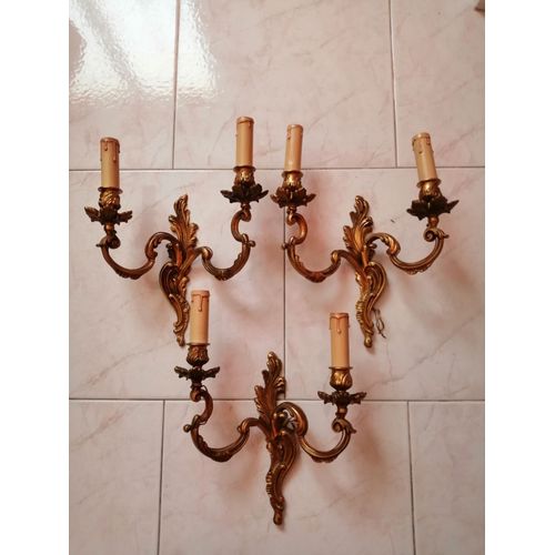 Appliques En Laiton Doré Lot De 3