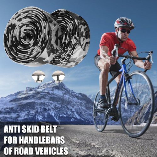 Bouchons De Ruban De Guidon De Vélo De Route, Bande Antidérapante En Caoutchouc, Cyclisme, Barre De Poignée De Vélo, Bande Éponge, Bandage, 2 Pièces