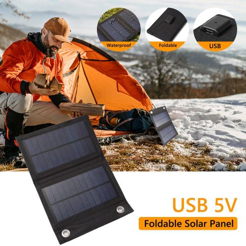 Chargeur Solaire Étanche Et Pliable, 6w, 5v, Usb, Pour Téléphone Portable, Avec Mousqueton