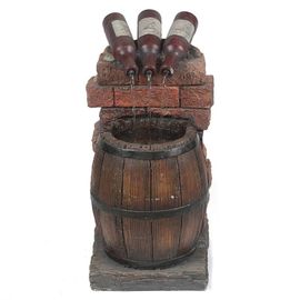 Bouteille De Vin En Résine Et Baril, Fontaine D'eau Extérieure, Sculpture Rustique, Décoration De Cascade De Jardin 10x10x20cm, Livraison Directe