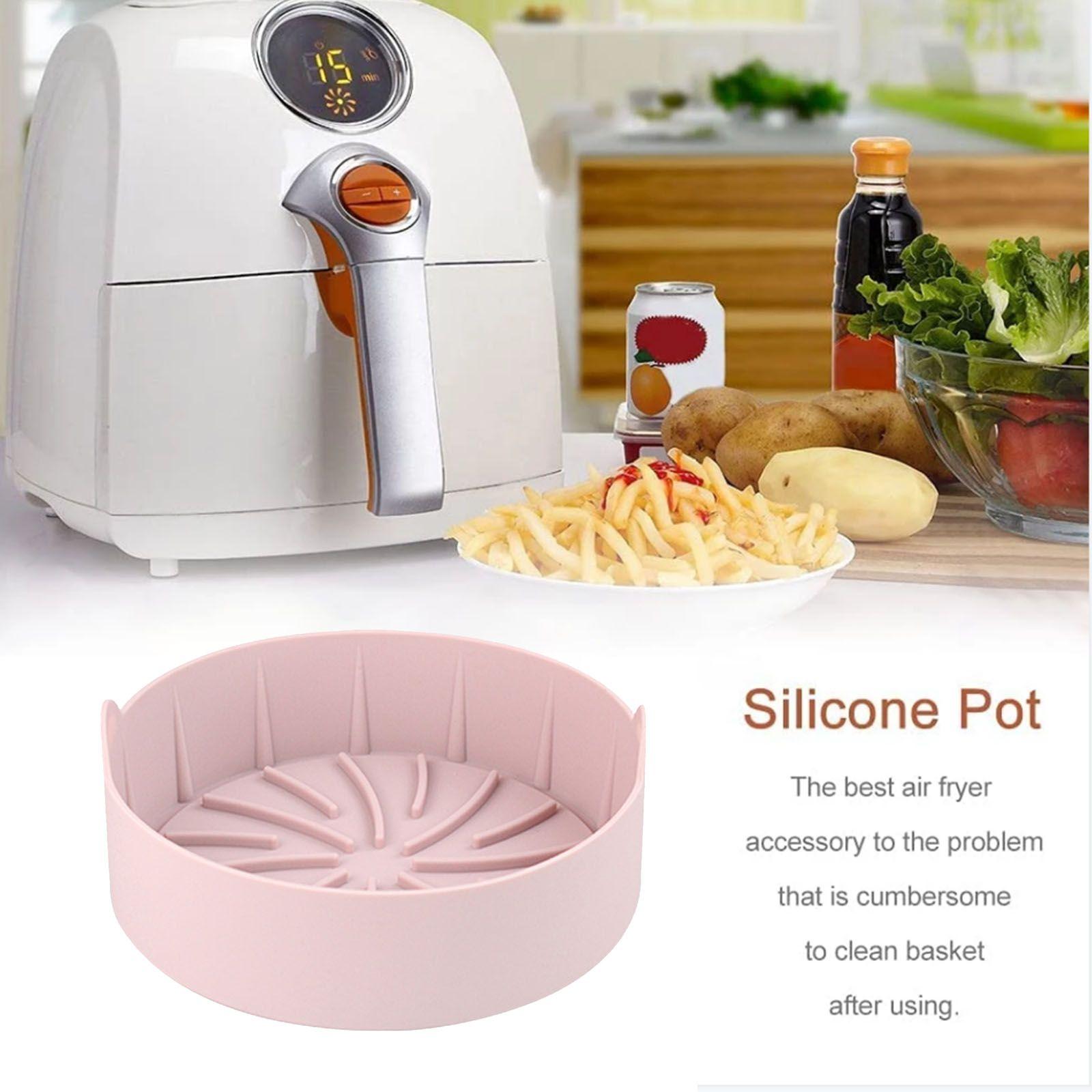 Panier en silicone pour friteuse à air Airfryer Pot en silicone pour  friteuse à air Panier de cuisson avec poignée Bol pour micro-ondes  Accessoires