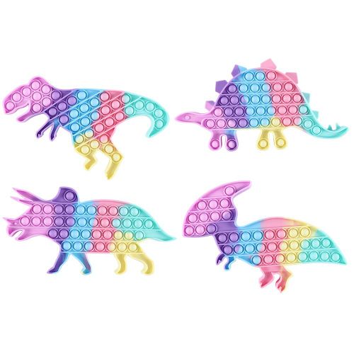 Jouets De Décompression En Forme De Dinosaure Macaron Arc-En-Ciel, Bulle De Poussée Sensorielle, Soulagement Du Stress, Jouets Anti-Stress Pour Enfants Et Adultes