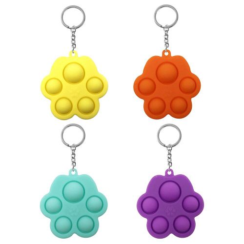 Pendentif En Silicone Avec Patte De Chat, Jouet À Pression Sensorielle, Anti-Stress, Relaxant, Fidget, Soulage Le Stress