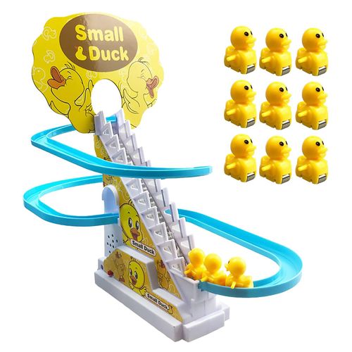 Figurines De Cochon, Jouet Diy, Piste De Course Sur Rail, Petit Canard, Escalade, Escaliers, Musique Légère Électrique, Jouet
