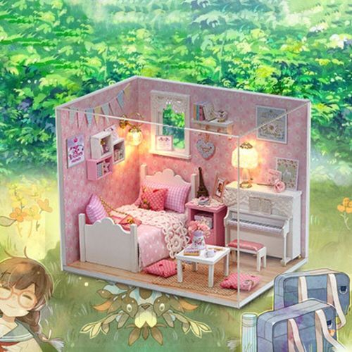 Maison De Poupée Miniature En Bois 3d Pour Filles, Bricolage, Kit De Jouets, Maison De Poupée De Princesse, Fait À La Main, Modèle À Assembler Manuellement, Meubles