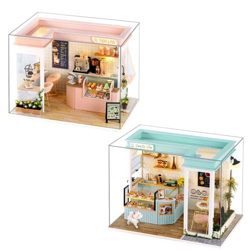 Maison De Poupée En Bois 3d Faite À La Main Avec Couvercle Anti-Poussière, Kit De Meubles, Kits De Construction, Jouet Led, Cadeau Pour Enfants Et Adultes