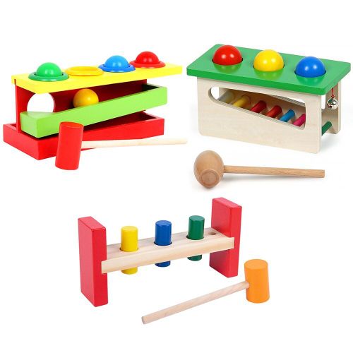 Jeu De Table À Percussion En Bois, Banc De Frappe, Marteau En Bois, Jeu Éducatif Pour Enfants, Jeu De Frappe, Enseignement, Aide À La Coordination ¿Il-Main