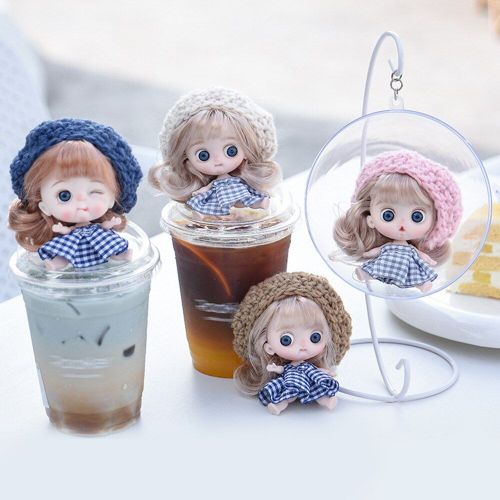 Mini Poupée Articulée, Jouets Pour Petites Filles, Avec De Grands Yeux 3d, À Faire Soi-Même, Avec Des Vêtements, 10cm, Cadeau Surprise, 1/12