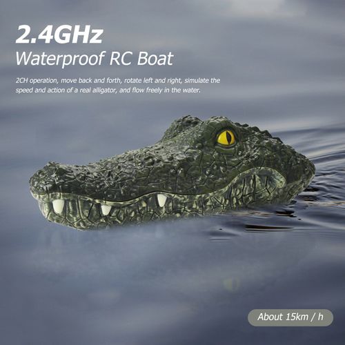 Bateau Crocodile 2.4ghz Rc 4 Canaux, Tête Vive, Simulation De Farces Amusantes, Jouets Électriques Effrayants, Cadeaux Pour L'été