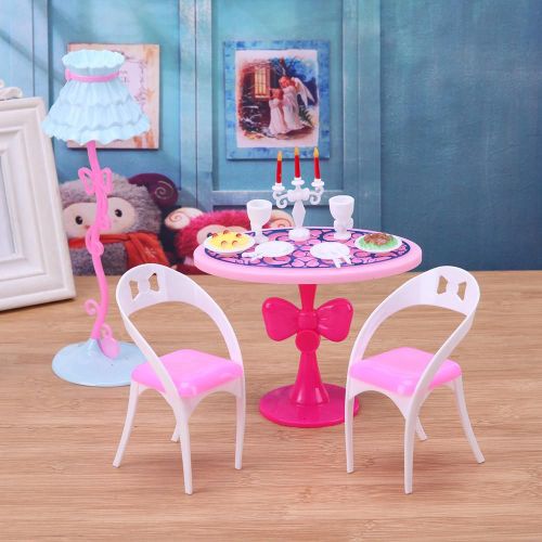 Poupée Chandelle, 21 Pièces/Ensemble, Outils De Dîner Pour Barbie, Mini Meubles De Table De Cuisine, Jeu De Rôle Pour Enfants Filles, Cadeaux