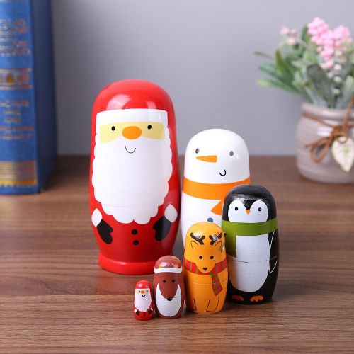 Jouets En Bois Pour Bébés, Poupées Matrioshka Russes Pour Enfants, Cadeau De Noël Et Nouvel An, Décoration De Maison, Meilleurs V¿Ux, 1 Ensemble