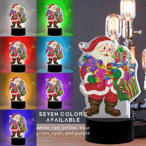 Peinture Diamant À Led En Forme Spéciale, Bricolage, Père Noël, Ornement, Lampe De Nuit Brodée Avec Strass, Ensemble De Travaux D'aiguille, Décoration De Maison