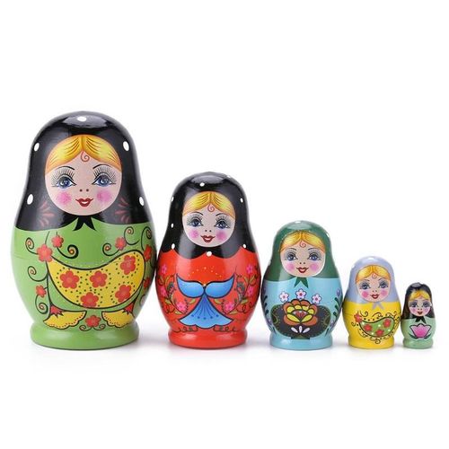 Poupées Gigognes Russes Peintes En Couleur, 1 Ensemble, Jouets De Nidification, Artisanat Peint À La Main, Décoration De La Maison, Cadeaux D'ornement
