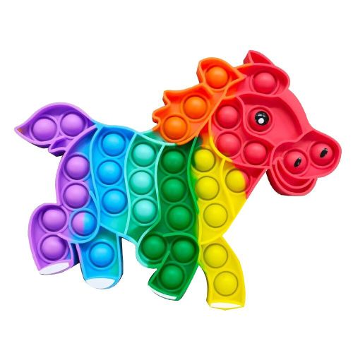 Jouet Sensoriel Anti-Stress En Silicone En Forme De Cheval, Bulle De Poussée Arc-En-Ciel, Puzzle Relaxant, Fidget, Jouets D'autisme Pour Adultes Et Enfants